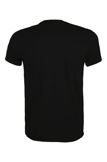 Premium Pamuk Likralı Basic Tişört Rahat Kalıp Unisex Günlük Spor T-Shirt Siyah
