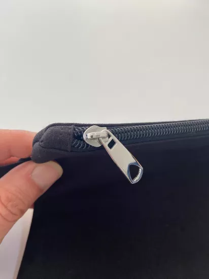Kanvas Clutch Çanta Astarlı Dayanıklı Fermuarlı Günlük Kullanım Kadın El Çantası Organizer Çanta Siyah