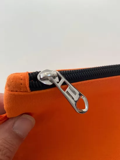 Kanvas Clutch Çanta Astarlı Dayanıklı Fermuarlı Günlük Kullanım Kadın El Çantası Organizer Çanta Turuncu