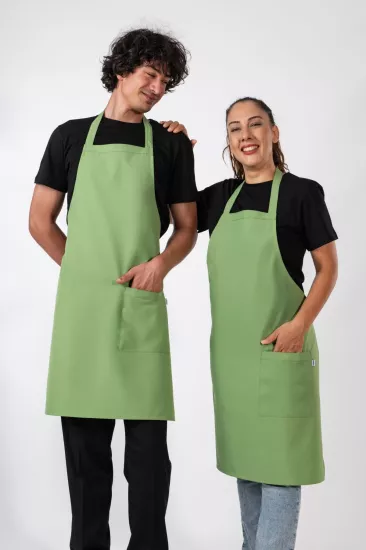Thira Model Mutfak Önlüğü Leke Tutmaz Profesyonel Aşçı ve Şef Önlüğü Yeşil