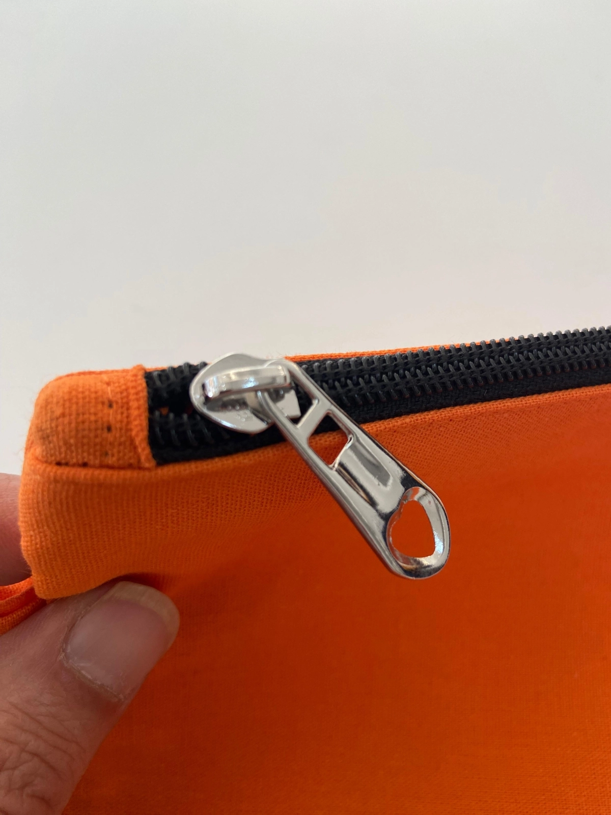 Kanvas Clutch Çanta Astarlı Dayanıklı Fermuarlı Günlük Kullanım Kadın El Çantası Organizer Çanta Turuncu