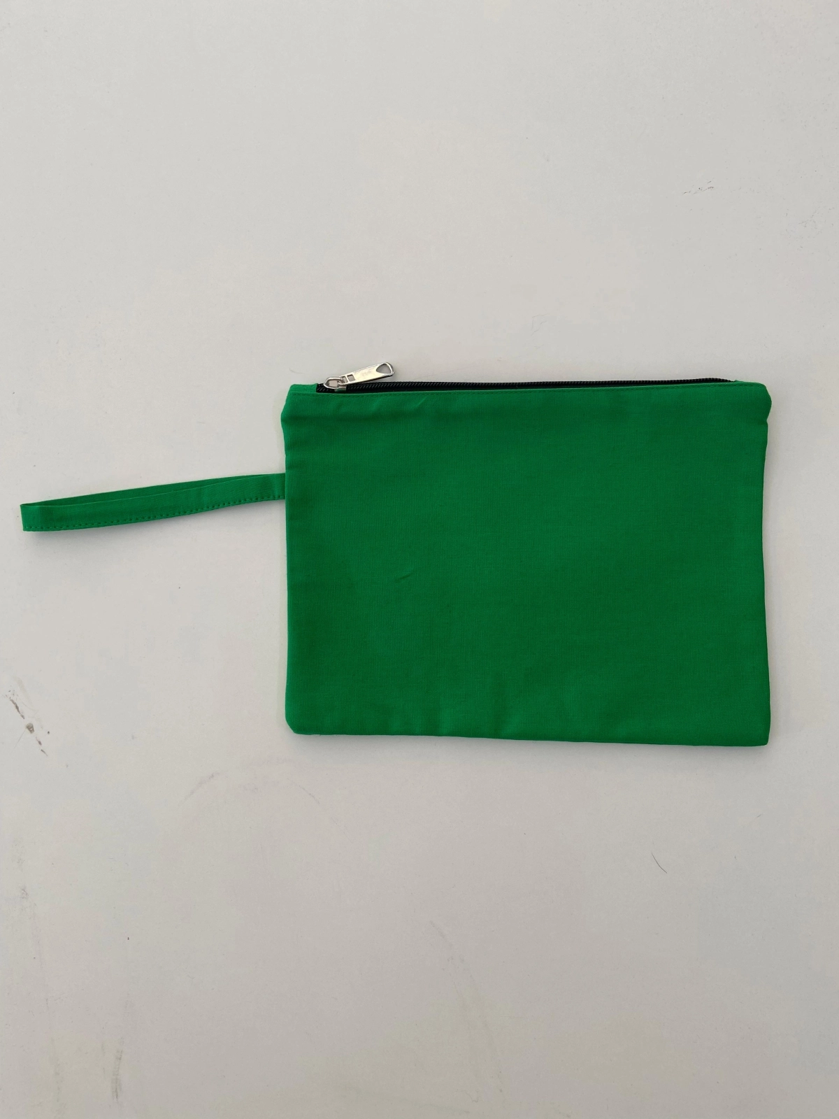 Kanvas Clutch Çanta Astarlı Dayanıklı Fermuarlı Günlük Kullanım Kadın El Çantası Organizer Çanta Yeşil