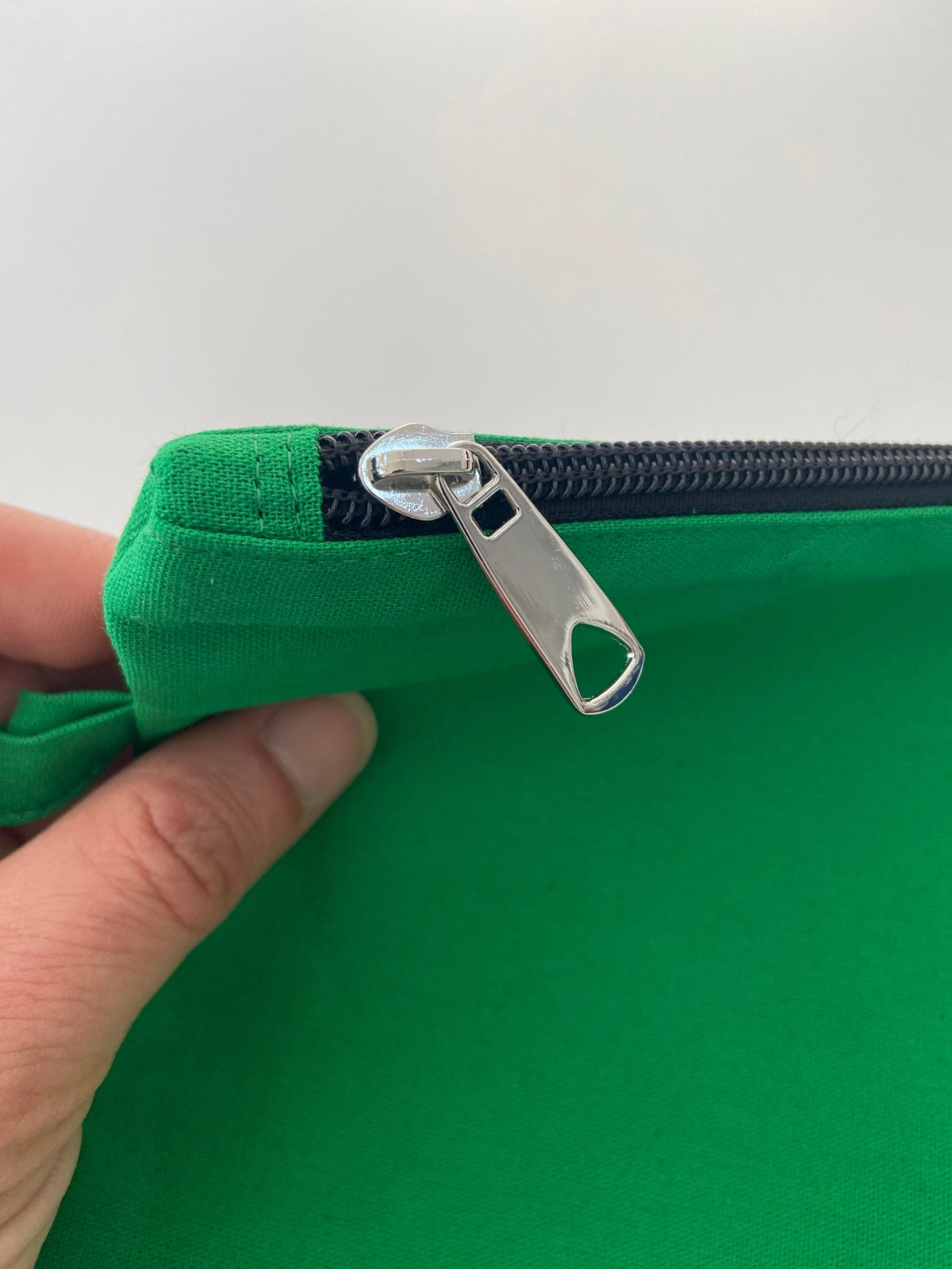 Kanvas Clutch Çanta Astarlı Dayanıklı Fermuarlı Günlük Kullanım Kadın El Çantası Organizer Çanta Yeşil