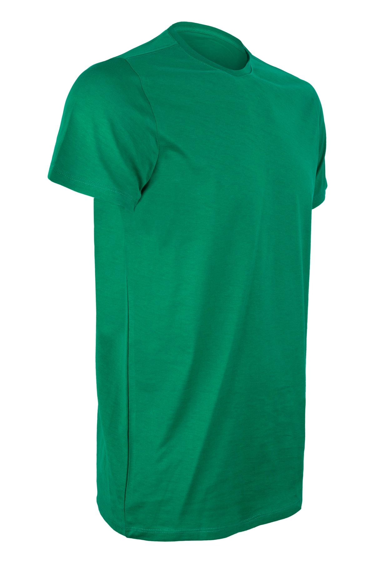 Premium Pamuk Likralı Basic Tişört Rahat Kalıp Unisex Günlük Spor T-Shirt Yeşil