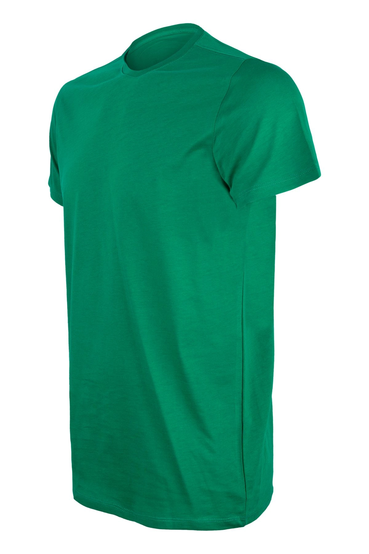 Premium Pamuk Likralı Basic Tişört Rahat Kalıp Unisex Günlük Spor T-Shirt Yeşil