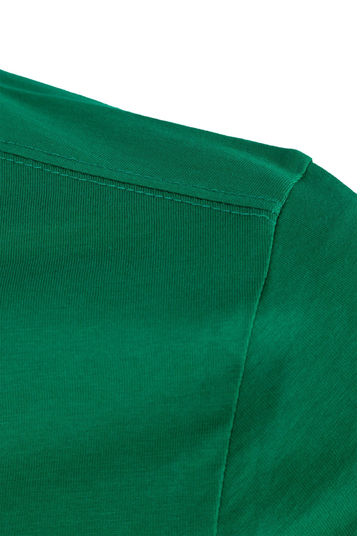 Premium Pamuk Likralı Basic Tişört Rahat Kalıp Unisex Günlük Spor T-Shirt Yeşil